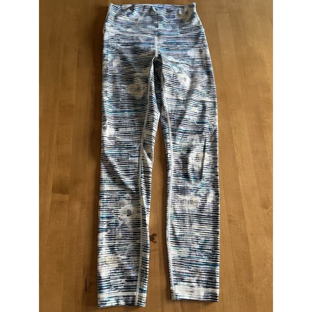Lululemon Wunder Under‎ Crop Hi-Rise Blurry Belle Size 4 Athletic Leggings Run